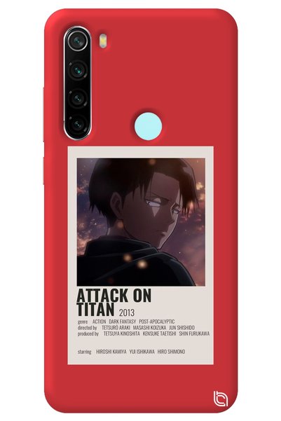 WANNA PROTECT Xiaomi Redmi Note 8 Red Premium Velvet Inside Attack on Titan L...