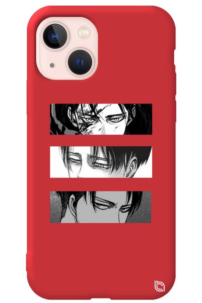 WANNA PROTECT iPhone 13 Red Premium Velvet Attack on Titan Patterned Silicone...