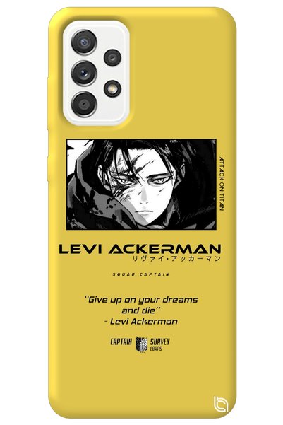 WANNA PROTECT Samsung Galaxy A72 Yellow Premium Velvet Inside Attack on Titan...