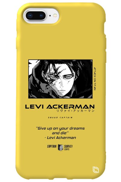 WANNA PROTECT iPhone 8 Plus Yellow Premium Velvet Inside Attack on Titan Levi...
