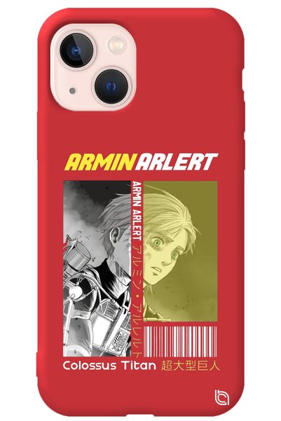 WANNA PROTECT iPhone 13 Red Premium Velvet Attack on Titan Patterned Silicone...