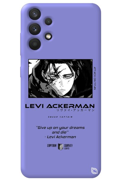 WANNA PROTECT Samsung A32 Lilac Premium Velvet Attack on Titan Levi Patterned...