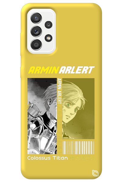 WANNA PROTECT Samsung Galaxy A52 Yellow Premium Velvet Inside Attack on Titan...