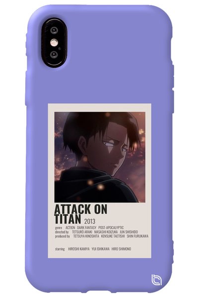 WANNA PROTECT iPhone XS Lilac Premium Velvet Attack on Titan Levi Patterned S...