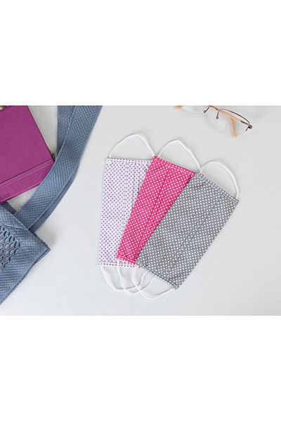 English Home Alamode Cotton Mask 9,5x18 Cm Gray - Pink