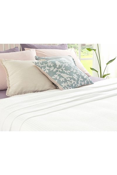 English Home Grace Scalloped Double Pike 200X220 cm White