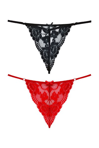 Zena 2-Piece Lace Front and String Back Women's String Panties