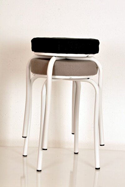 yılmaz masacılık 2 Li Tay Tüyü Renkli Beyaz Profil Tabure Ahtapot Tabure Mutfak Taburesi Demir Tabure