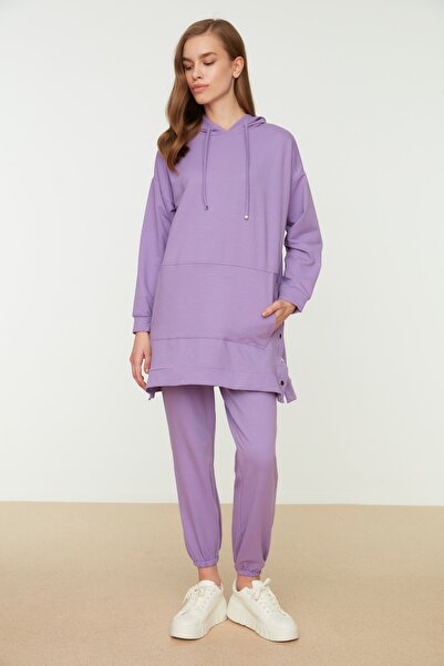 Trendyol Modest Sweatsuit Set - Purple - Relaxed