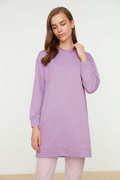 Trendyol Modest Sweatshirt - Purple - Relaxed
