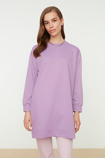 Trendyol Modest Sweatshirt - Purple - Relaxed