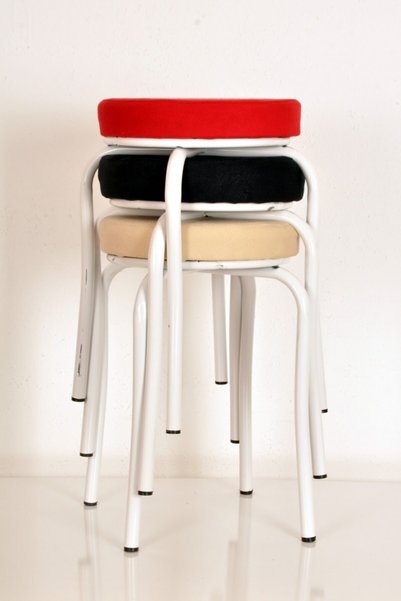 yılmaz masacılık 3 Piece Thai Feather-1 Colored White Profile Stool Octopus S...
