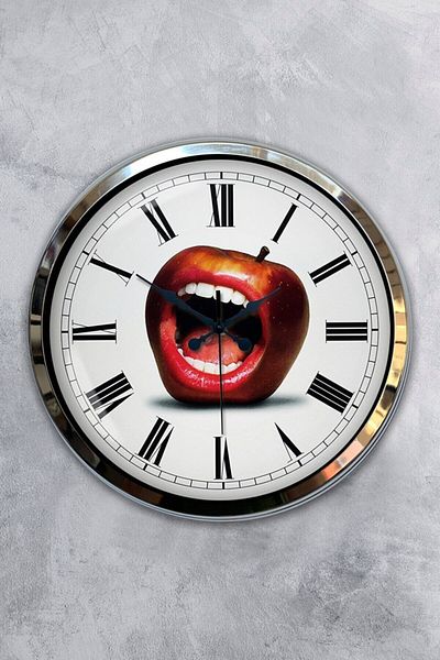 Kasva Concept Gift Clock Decorative 40 cm Chrome Metal Mouth Wall Clock