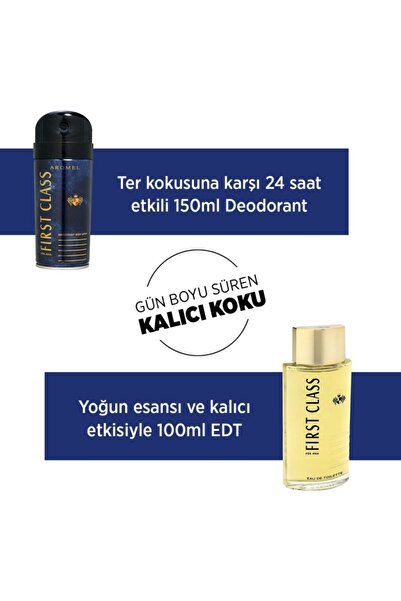 First Class Edt Parfüm 100ml + 2 Adet 150ml Deodorant