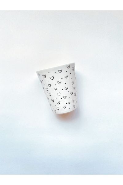 Love is Home Lovely Black Porcelain Handleless Mug-300 Cc