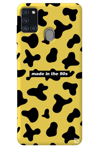 WANNA PROTECT Samsung A21S Yellow Color Premium Velvet Inside 90S Patterned S...