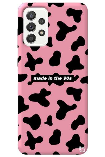 WANNA PROTECT Samsung Galaxy A52 Pink Color Premium Velvet Inside 90S Pattern...