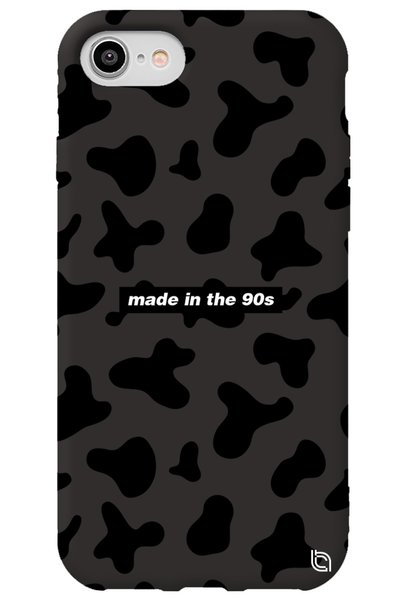 WANNA PROTECT iPhone 8 Black Color Premium Velvet Inside 90S Patterned Silico...