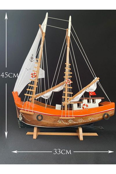 AYHAN KOTRA Black Sea Taka, Cloth Sailing Wooden Model Ship Model Handmade Home, Office Gift and Accessory