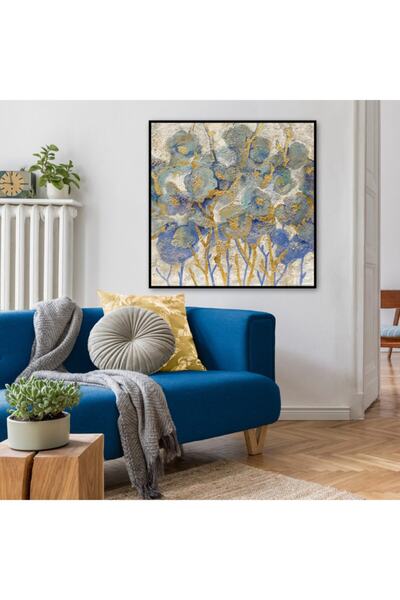 Markazip Siyah Metal Çerçeveli Kanvas Tablo 90x90cm Kod: Lk491-s