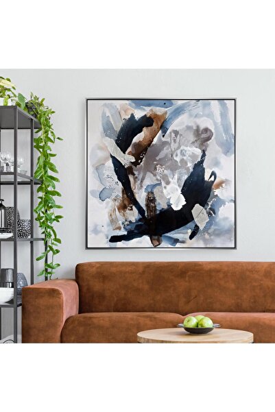 Markazip Gümüş Metal Çerçeveli Kanvas Tablo 90x90cm Kod: Lk470-g