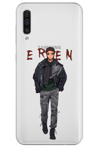 WANNA PROTECT Samsung A70 Attack on Titan Eren Patterned Transparent Silicone...