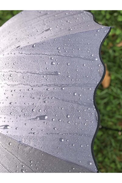 Rainwalker Rüzgarda Kırılmayan Su Damlacıklı Gümüş Kadın Şemsiye