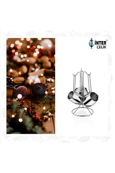 İNTER CELİK طقم إبريق قهوة من الفولاذ البسيط