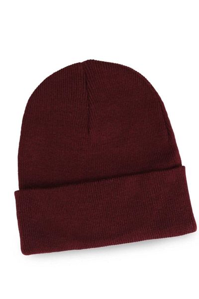BY SCK Claret Red Beret Winter Basic Knitted Knitted Beret