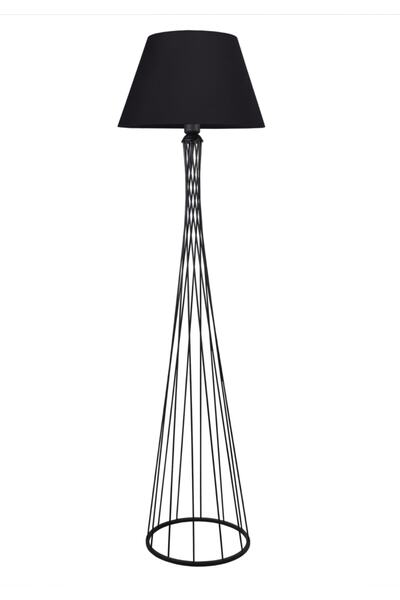 HOMİNG Dora Siyah Konik Başlıklı Lüx Metal Lambader