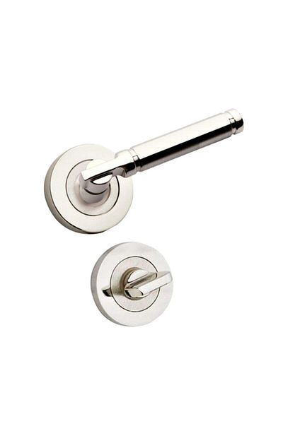 Hira Verda Nickel Satin Rosette Door Handle WC