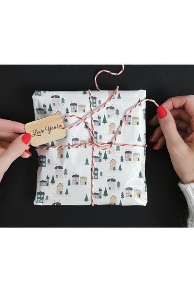 HRS 50 X 70 Cm Winter Home New Year Christmas Gift Wrapping Packaging Paper (6 Pack)