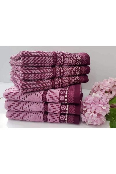 Özdilek Πετσέτα προσώπου 6 τεμαχίων Teraphy Venna Pink 50x90 cm