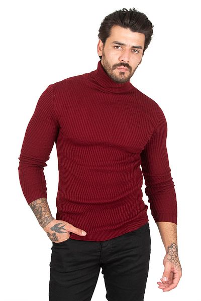 DeepSEA Men's Braided Turtleneck Slimfit Sweater