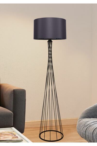 HOMİNG Dora Antrasit Başlıklı Lüx Metal Lambader