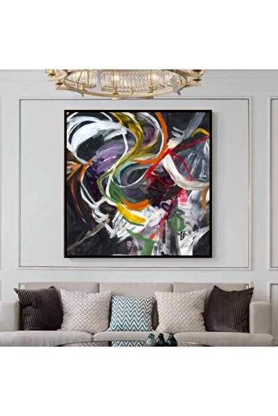 Markazip Siyah Metal Çerçeveli Kanvas Tablo 90x90cm Kod: Ez-0014-s