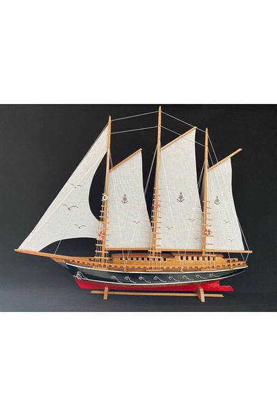 AYHAN KOTRA Cloth Sailboat, Wooden Model Yacht Ship, Boat Model Handmade Home, Office Gift and Accessory