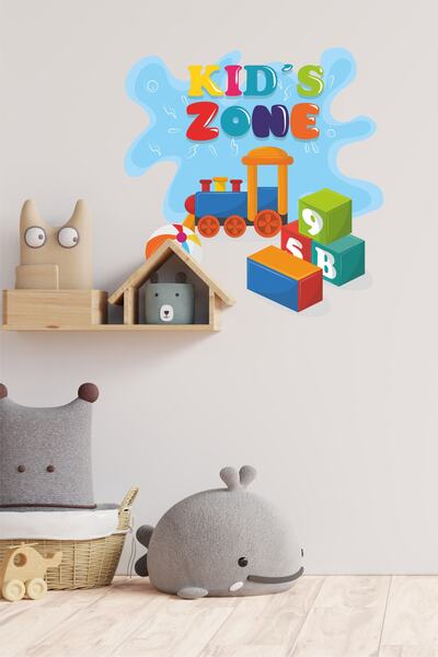 efekt reklam Tren Și Cuburi Copii Cameră Bebeluș Tapet Autoadeziv Accesorii O...