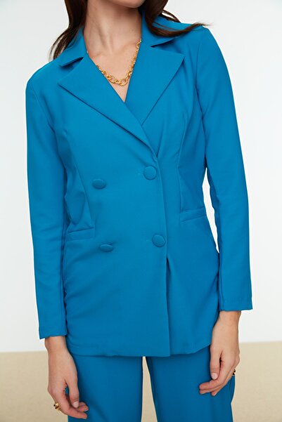 Trendyol Collection Saks duplasoros galléros kabát TPRAW22CE0427