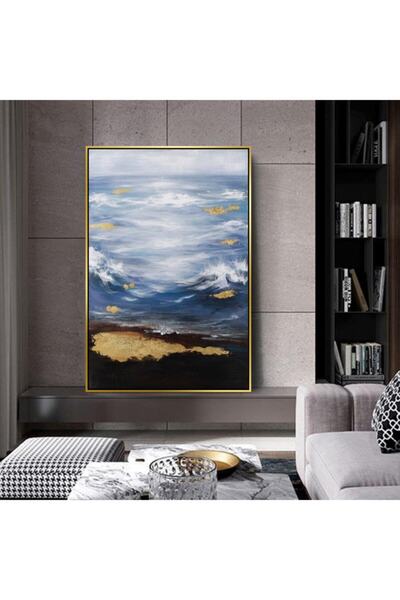 Markazip Altın Metal Çerçeveli Kanvas Tablo 70x100cm Cv8727-a