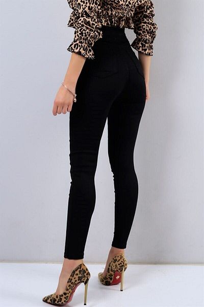 Trn JNS Nina Gold A.c.a.i.p Μαύρο Σούπερ Ψηλόμεσο Skinny Jeans Τζιν παντελόνι (ΑΣΗΜΙ)