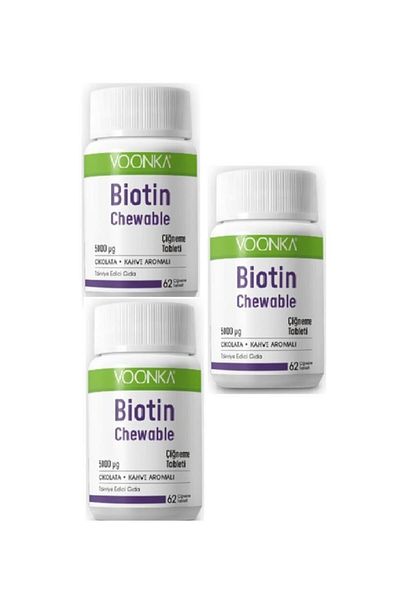 Voonka Biotin Chewable 62 Chewable Tablets 3 Pieces