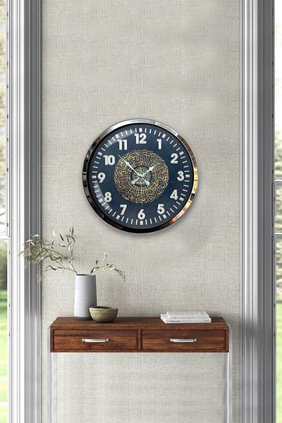 Kasva Concept Cadou Decorativ 40 Cm Crom Metal Ceas de Perete Verse