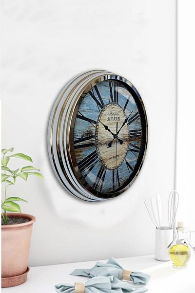 Kasva Concept 40 Cm Crom Metal 1980 Moda Ceas de Perete Cadou