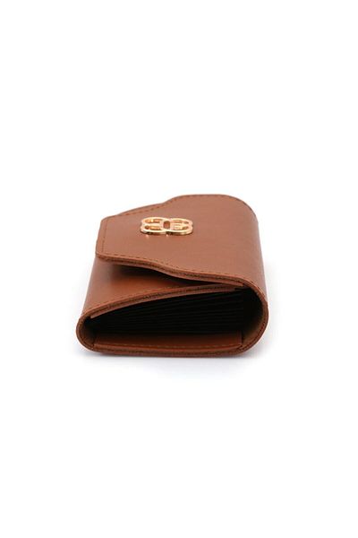 Defnella Tan Accordion Model Card Holder Wallet 11X8 cm