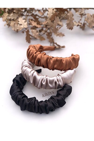 KİKİYS Set de coroană din satin din 3 piese pentru femei