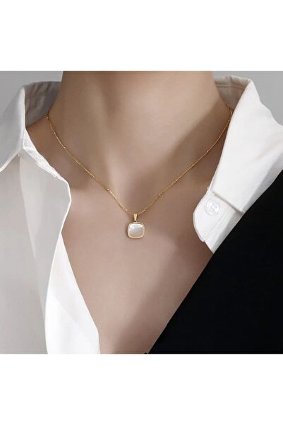 AKCstore Lucina Çelik Gold Kolye