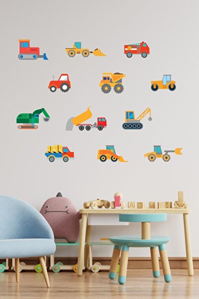 ENGINPRINT Çocuk Odası Iş Makineleri Sticker Seti