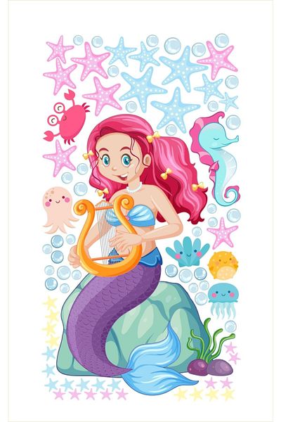 ENGINPRINT Mermaid 80 Piece Sticker Set