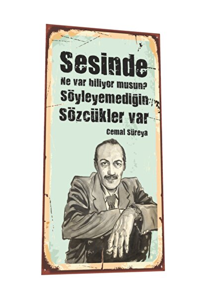 Cemal Süreya Mini Retro Wood Poster